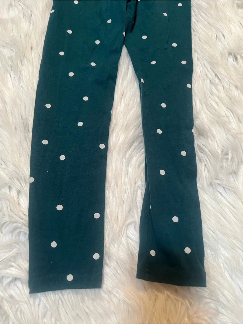 Old Navy Girls Sz Small 6-7 Built-In Tough Leggings Teal Dot Polka Dots Stretch
